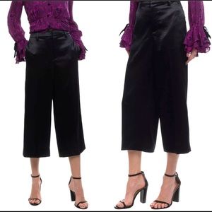 VINCE • Black Satin Capri Trousers • XS • Retail $355